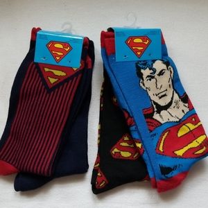 (2) Pkgs Boys Superman Socks Sz 6-12